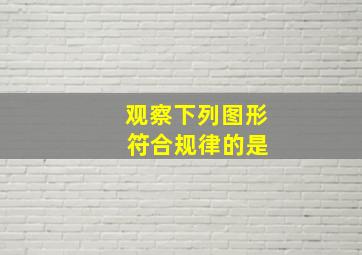 观察下列图形 符合规律的是